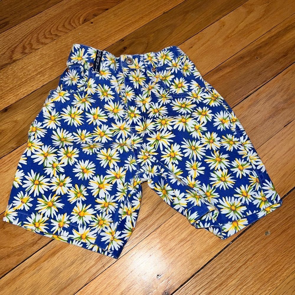 Vintage 1990s BUM Equipment Denim Daisy Print Shorts